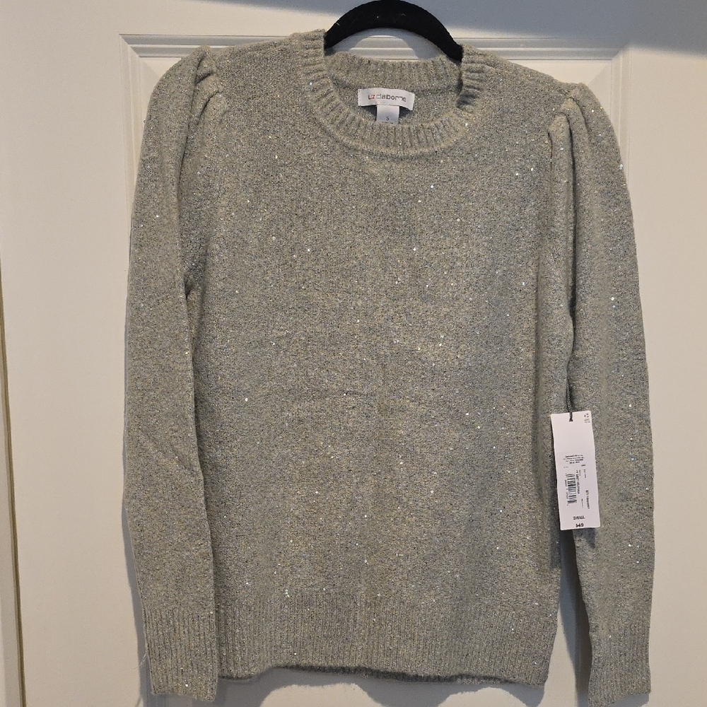 Liz Claiborne Sparkling Gray Women's Sweater
